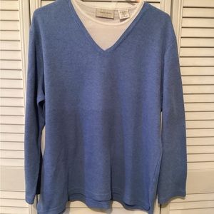 Lemongrass men’s light blue crew neck pullover sweater, size large